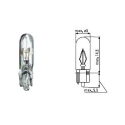 T5 - 12V - 1,2W - W2X4,6d - FIRE