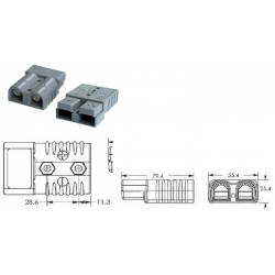 Connettore bipolare SR 175 A - per cavo 50 mmq - 36 V - grigio