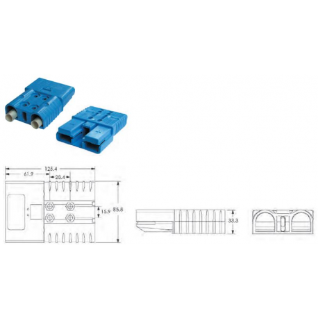 Connettore bipolare SRE 320 A - per cavo 70 mmq - 120 V - porpora