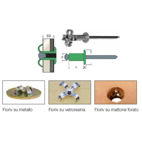 FIORIV-Rivetto speciale Al/Acciaio TT - 5,0x12,0