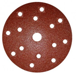 GRANA 60 - D150 - Dischi abrasivi in carta velcrata per legno e metallo 15 FORI - conf. da 50 pz