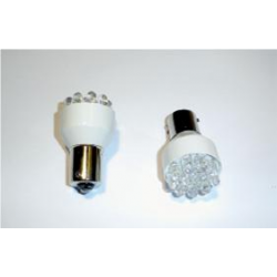 LED - 12V - 12 n. LED - Ø 25 mm - BA15s - Arancione - FIRE