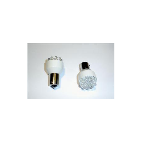 LED - 12V - 12 n. LED - Ø 25 mm - BA15s - Arancione - FIRE