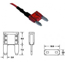 Mini fusibile bilama con presa di corrente 10 A