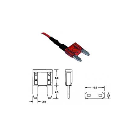 Mini fusibile bilama con presa di corrente 10 A